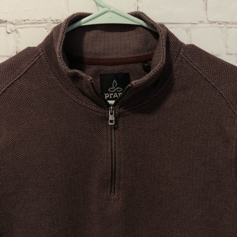 Prana Red Pullover 1/4 Zip Sweater Men's Sz Small - Picture 2 of 7